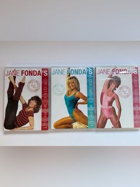 Jane FONDA 3 DVD Lot Original Low Impact Easy Going Exercise Workout Sealed New